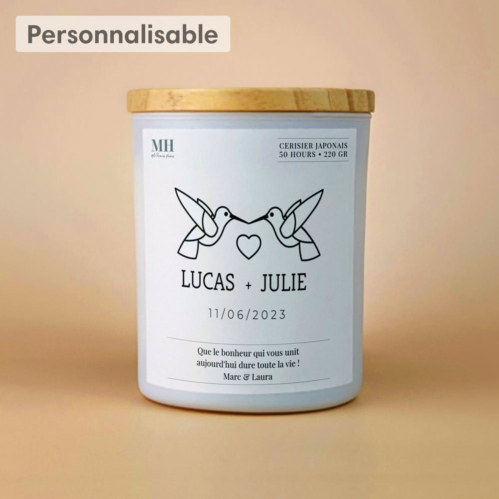 Cadeau personnalisé pour Couple - Bougie personnalisable