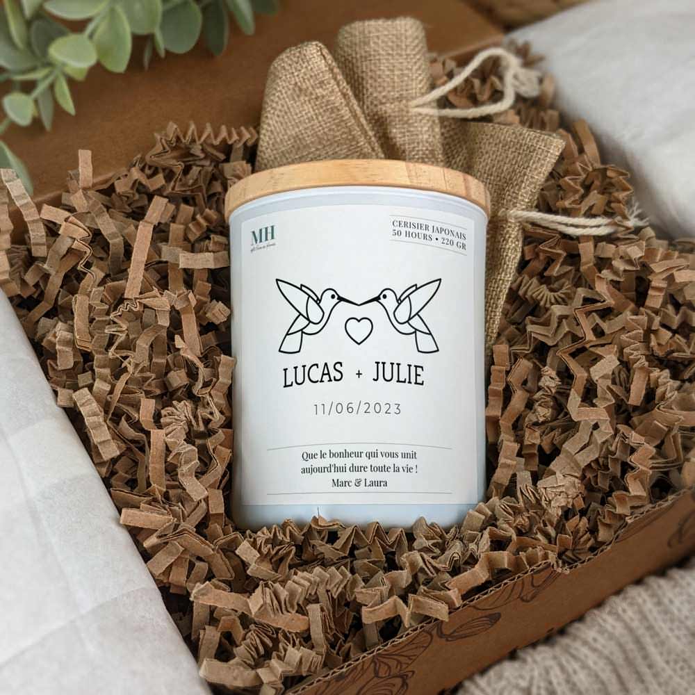 Cadeau personnalisé pour Couple - Bougie personnalisable