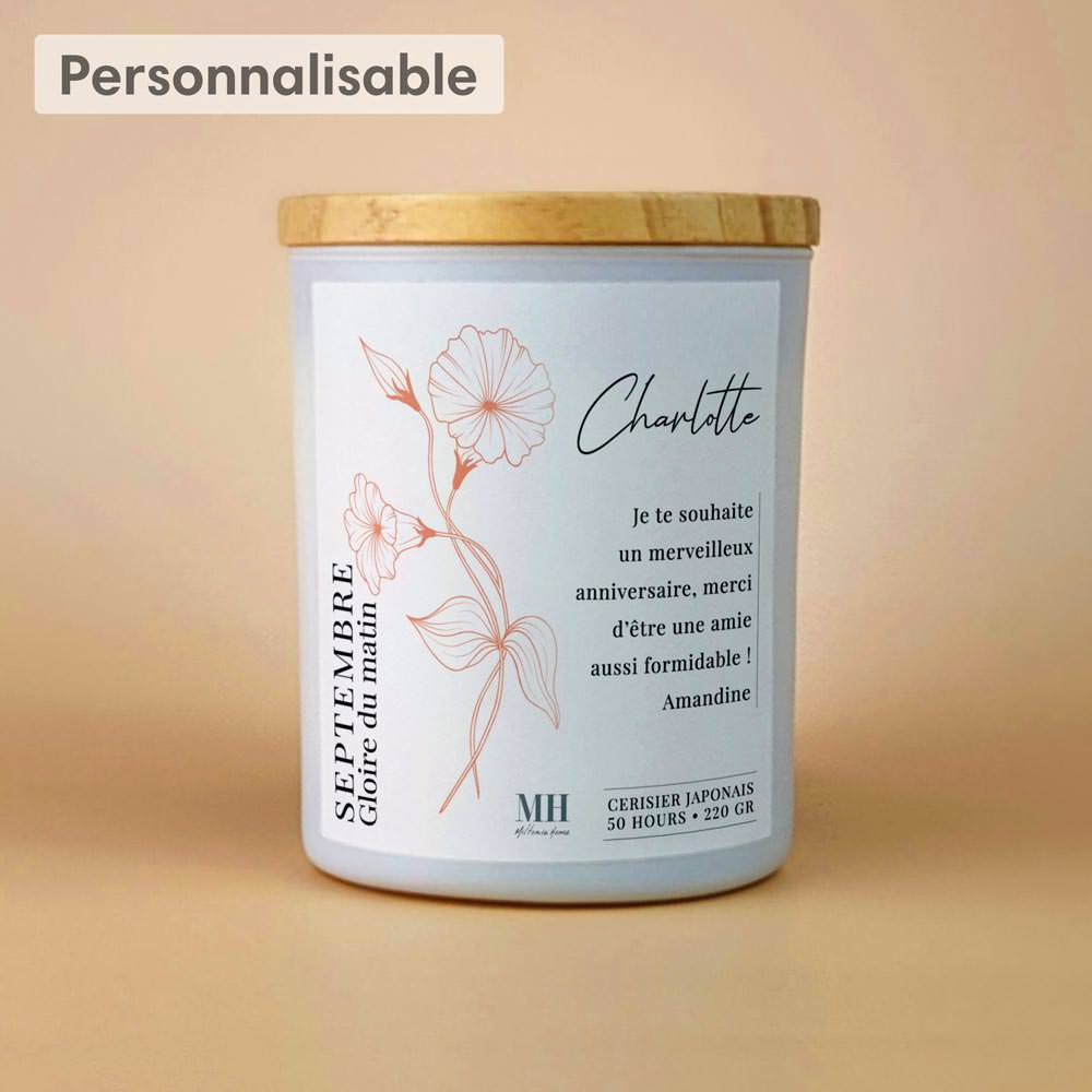 Fleur de Naissance - Septembre - Bougie personnalisable