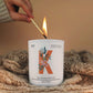 Lettre Prénom Fleurie - K - Bougie personnalisable