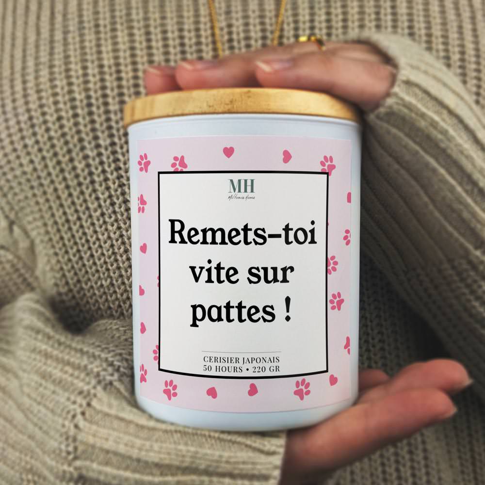 Remets-toi vite sur pattes - Bougie de Bon rétablissement